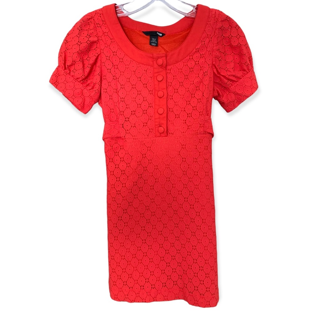 H&M | NWOT Short Sleeve Tunic Blouse Coral Red XS